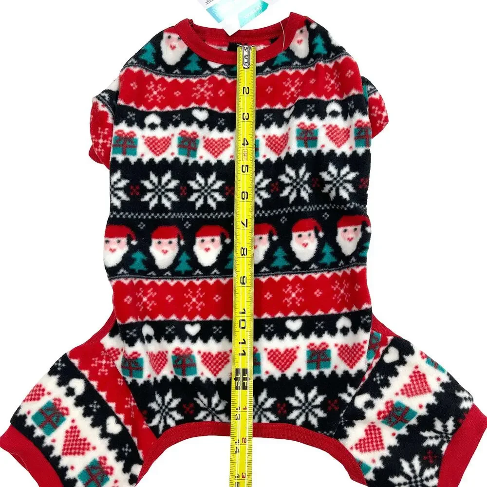 Frisco Santa Fair Isle Dog Cat Pajamas Sz M New $14 Fleece Small Pet PJs Holiday